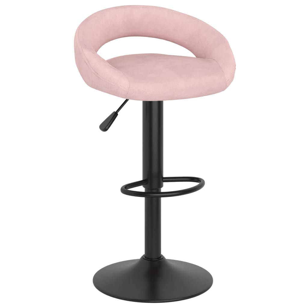 Tabourets de bar lot de 2 rose velours