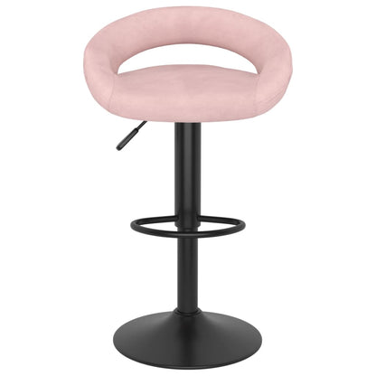 Tabourets de bar lot de 2 rose velours