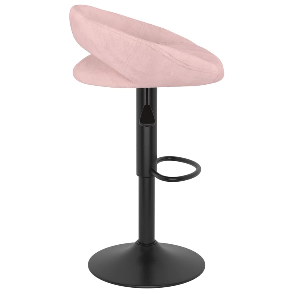 Tabourets de bar lot de 2 rose velours