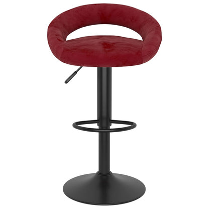 Tabourets de bar lot de 2 rouge bordeaux velours