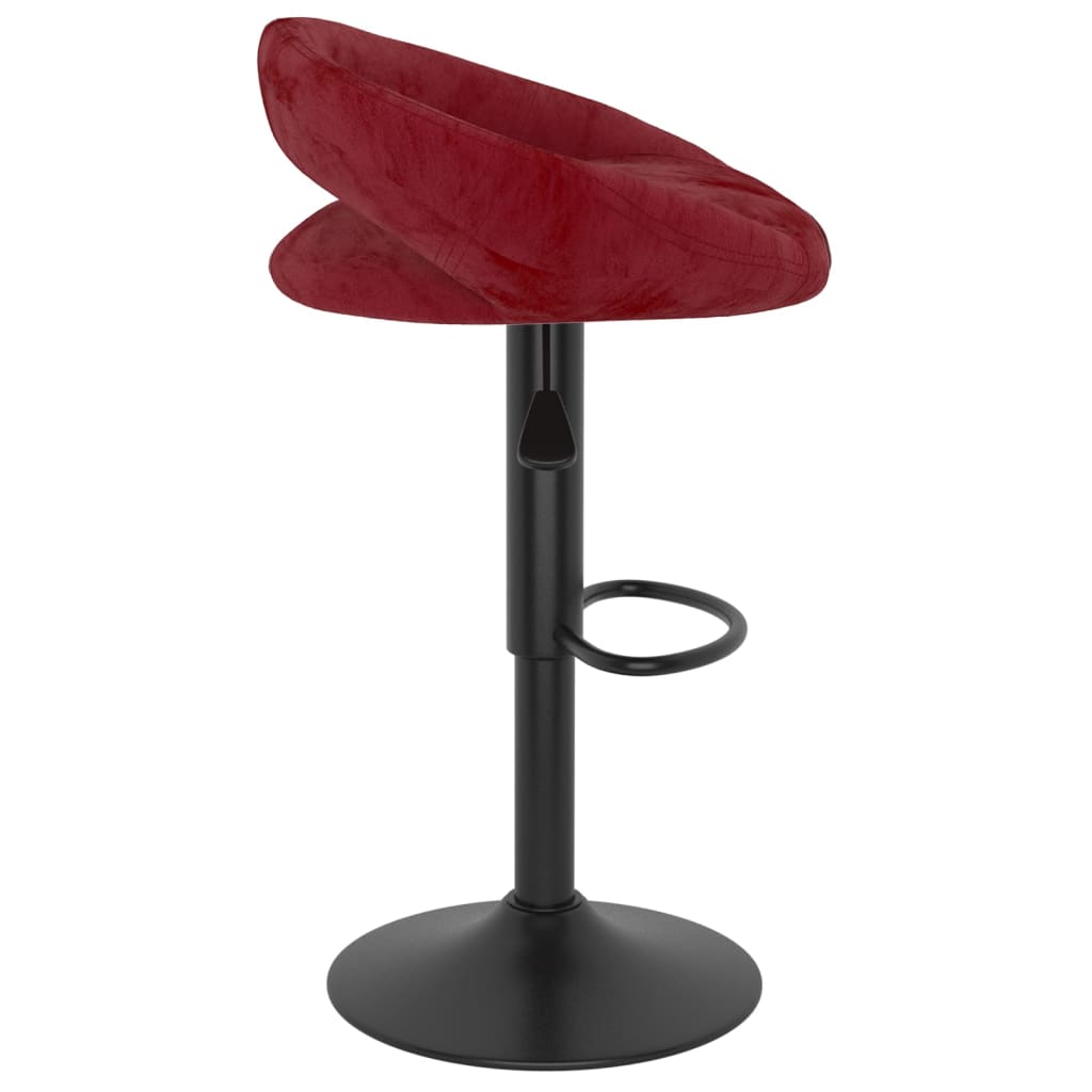 Tabourets de bar lot de 2 rouge bordeaux velours