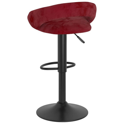 Tabourets de bar lot de 2 rouge bordeaux velours