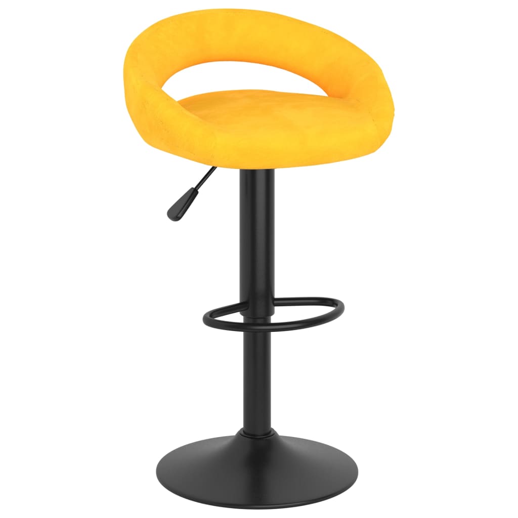 Tabourets de bar lot de 2 jaune moutarde velours