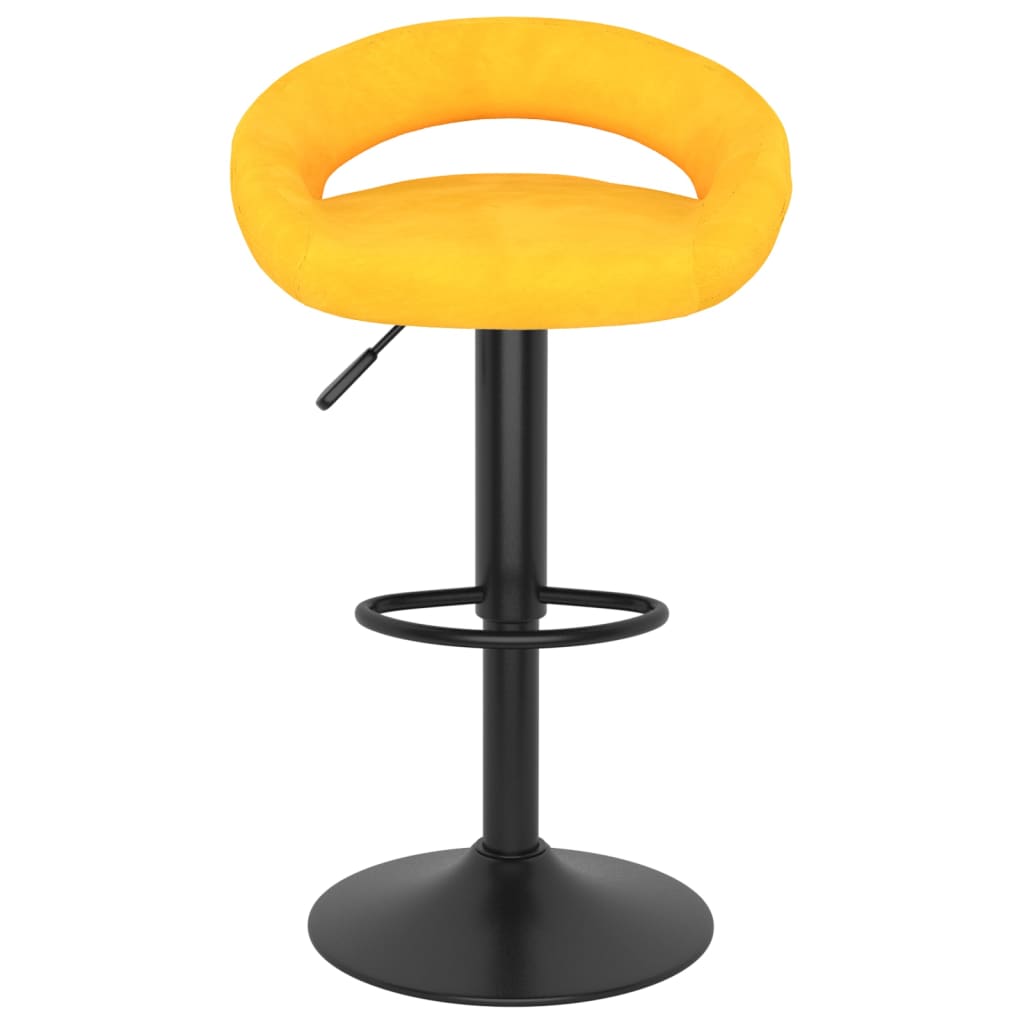 Tabourets de bar lot de 2 jaune moutarde velours