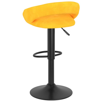 Tabourets de bar lot de 2 jaune moutarde velours