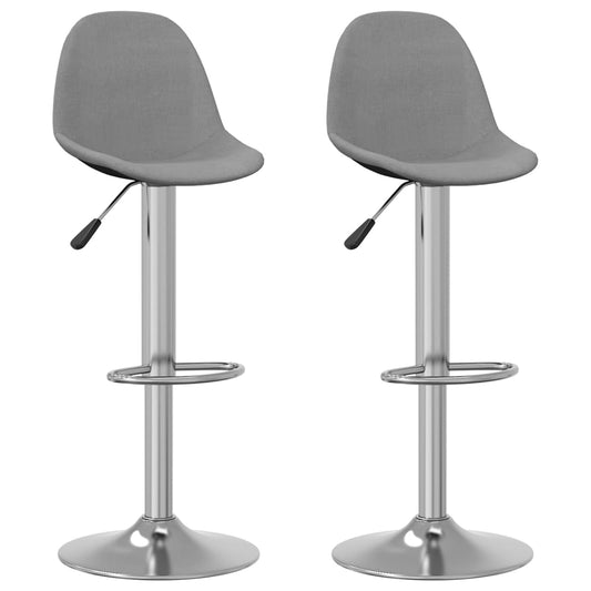 Tabourets de bar lot de 2 gris tissu