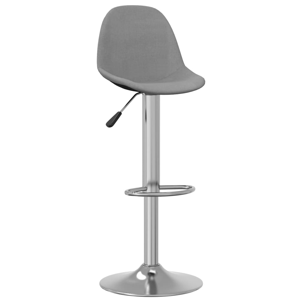 Tabourets de bar lot de 2 gris tissu