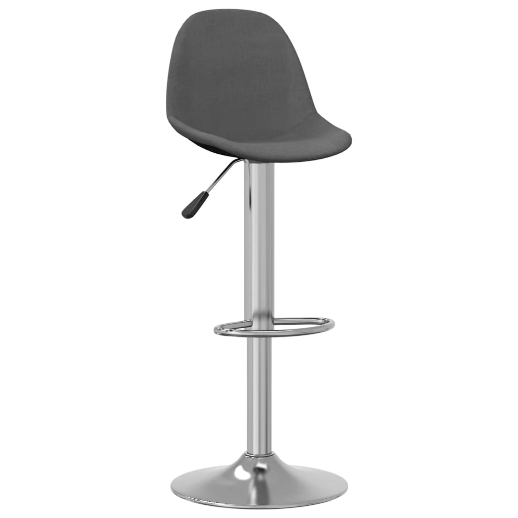 Tabourets de bar lot de 2 gris foncé tissu