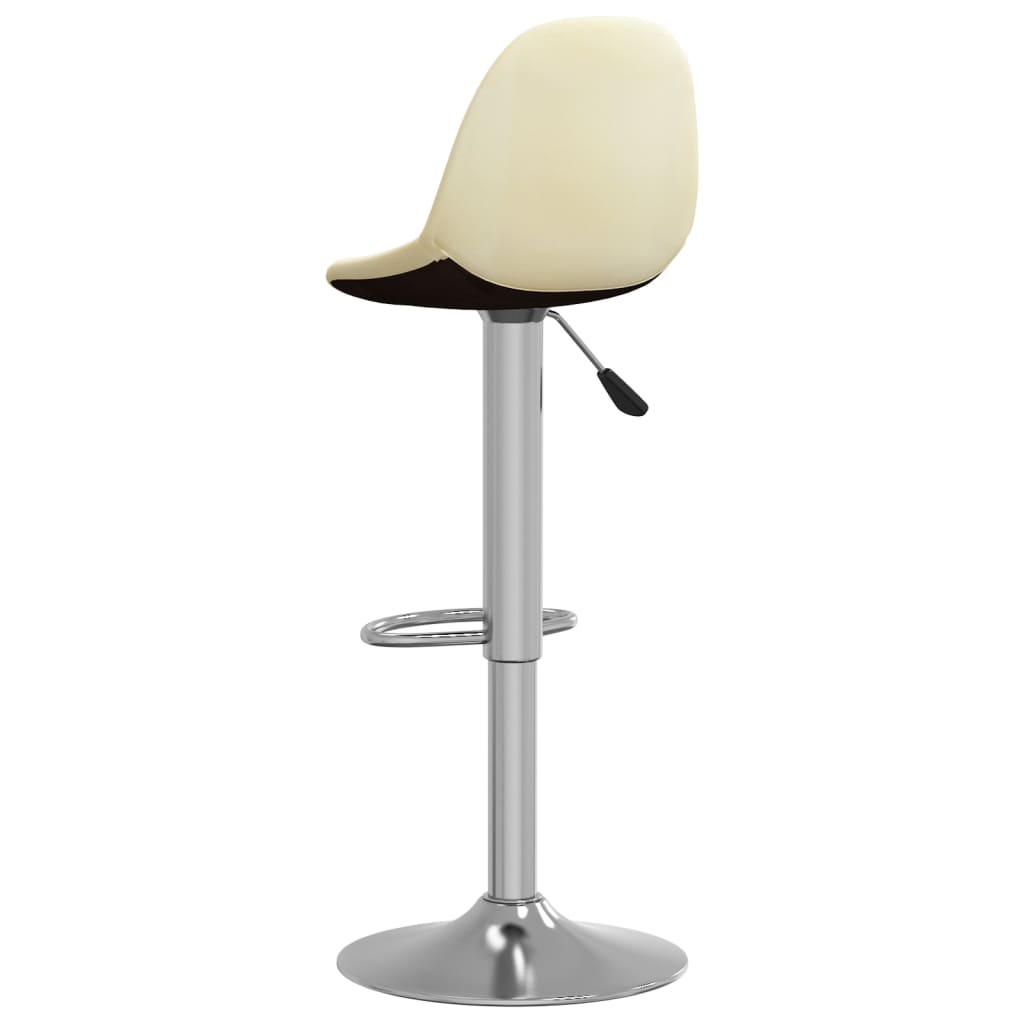 Tabourets de bar lot de 2 crème tissu