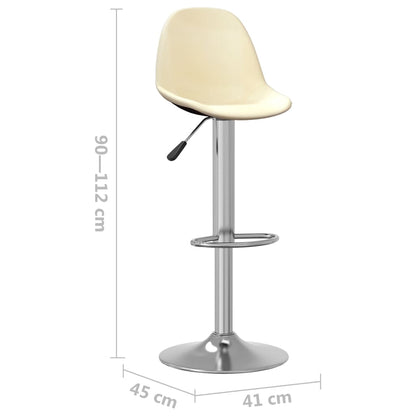 Tabourets de bar lot de 2 crème tissu