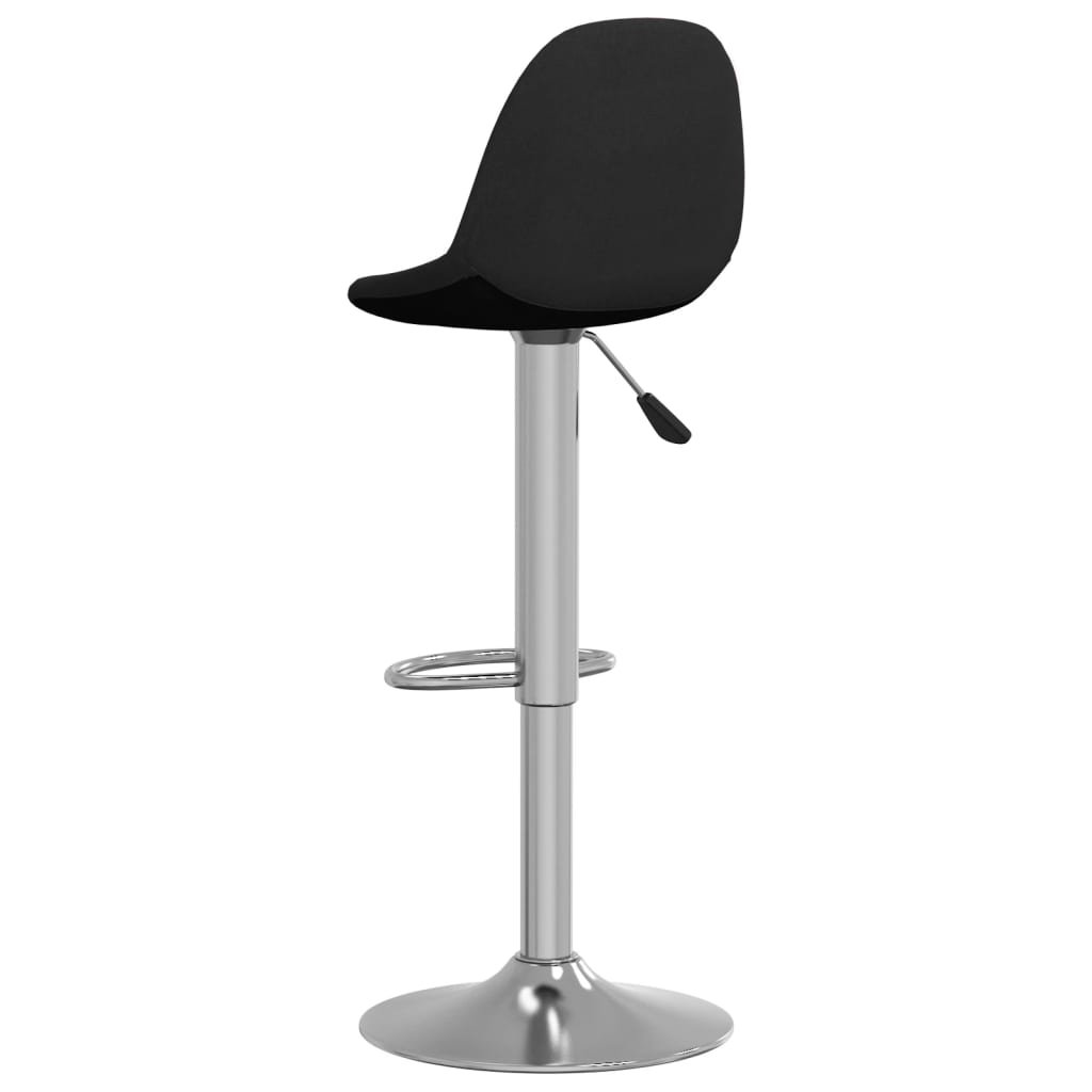 Tabourets de bar lot de 2 noir tissu