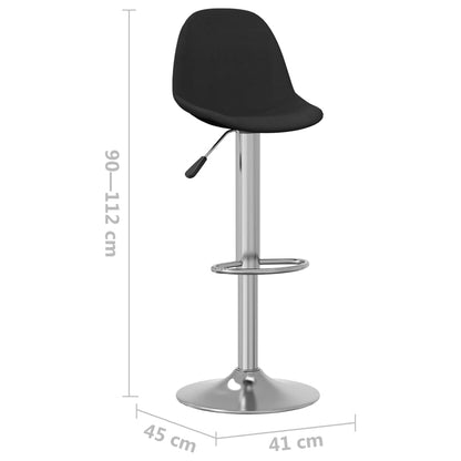 Tabourets de bar lot de 2 noir tissu