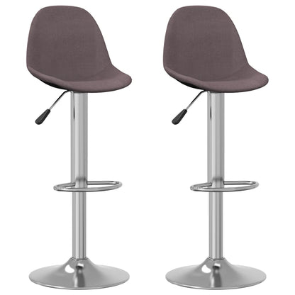 Tabourets de bar lot de 2 taupe tissu