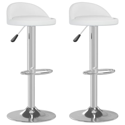 Tabourets de bar lot de 2 blanc similicuir