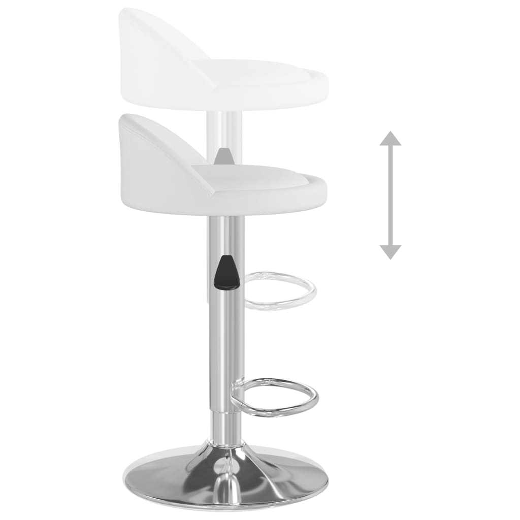 Tabourets de bar lot de 2 blanc similicuir