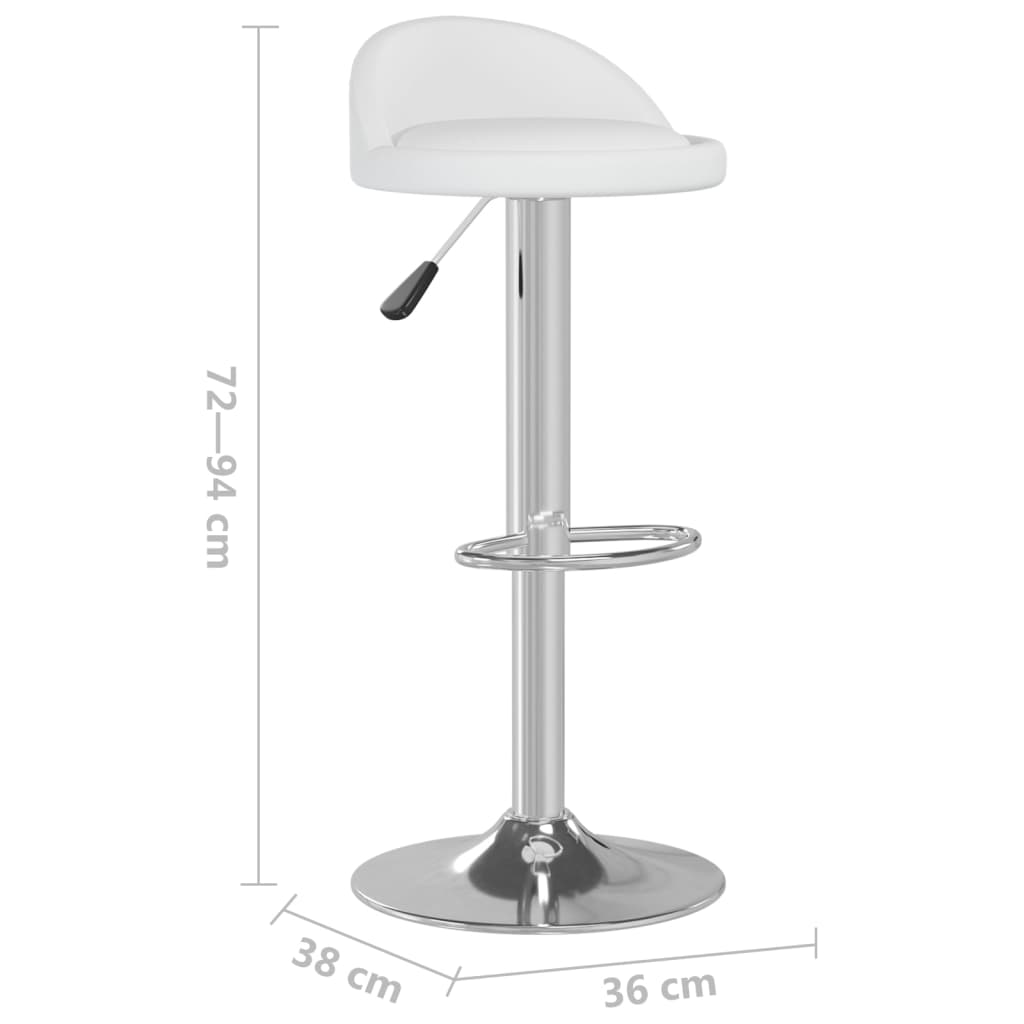 Tabourets de bar lot de 2 blanc similicuir