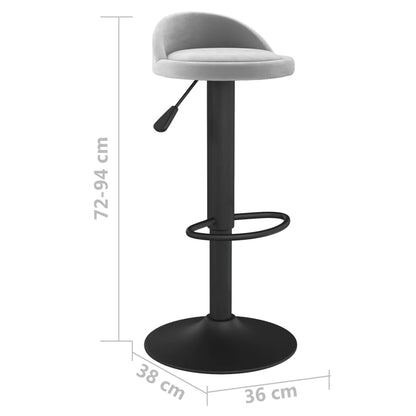 Tabouret de bar Gris clair Velours