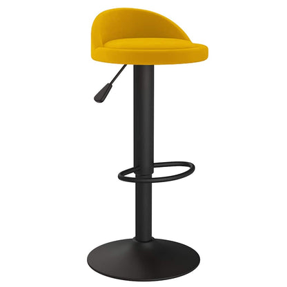 Tabouret de bar jaune velours