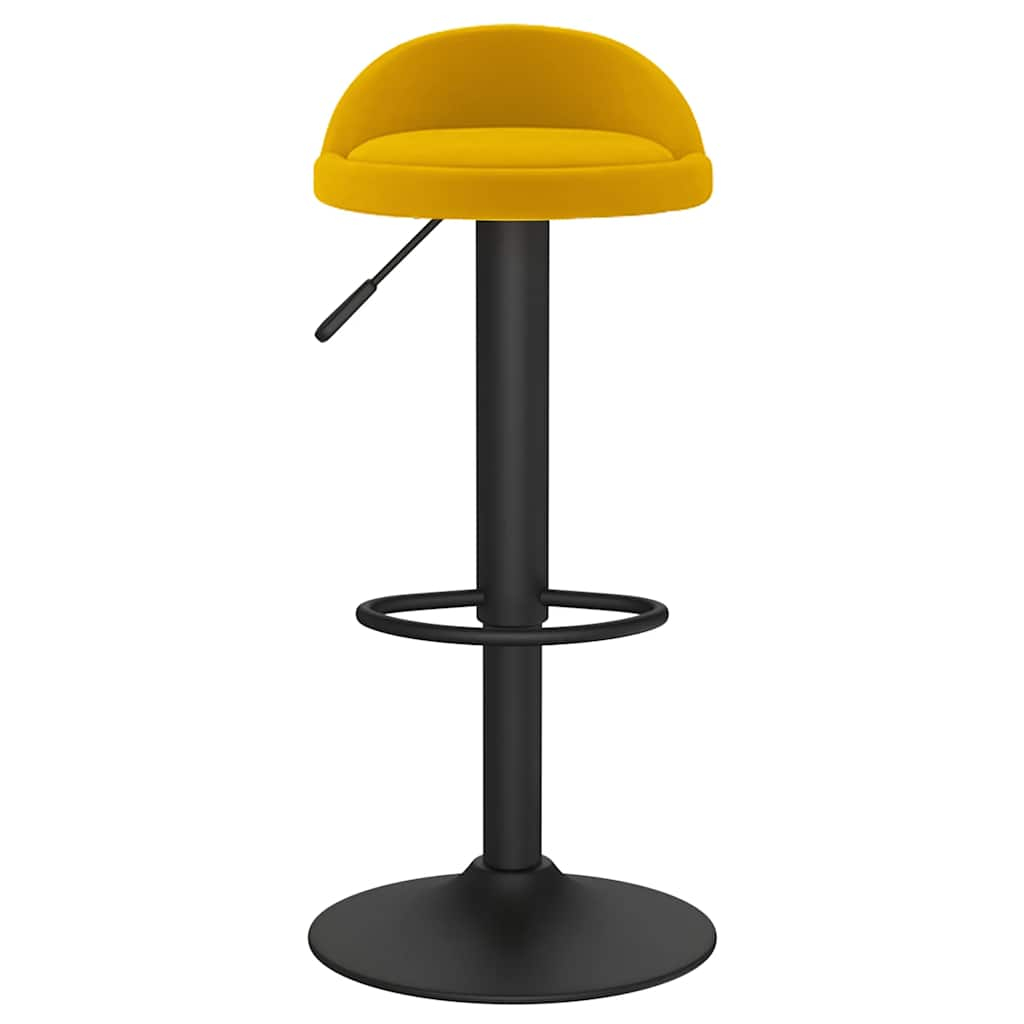 Tabouret de bar jaune velours