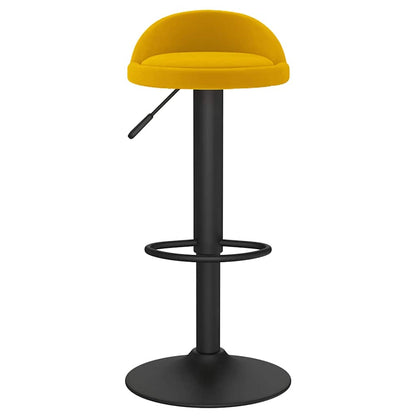 Tabouret de bar jaune velours