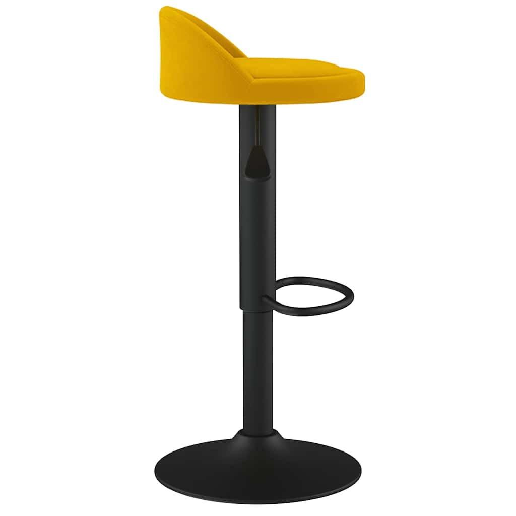 Tabouret de bar jaune velours