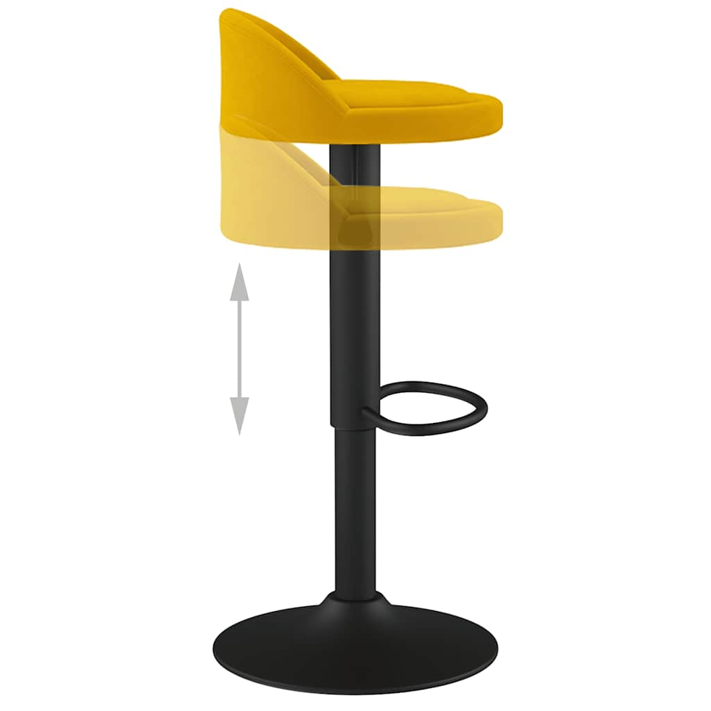 Tabouret de bar jaune velours