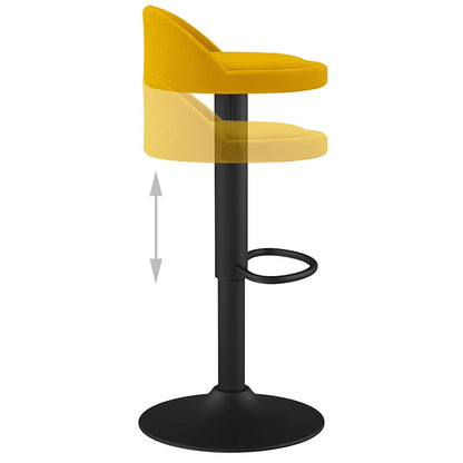 Tabouret de bar jaune velours