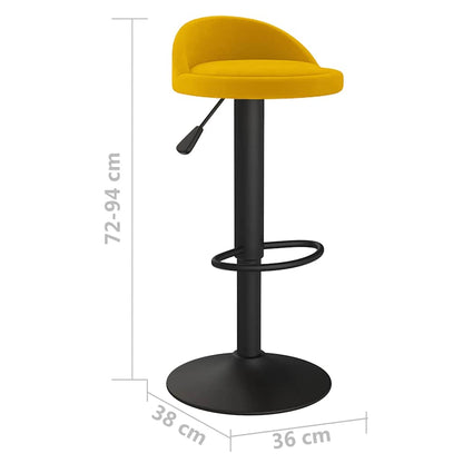 Tabouret de bar jaune velours