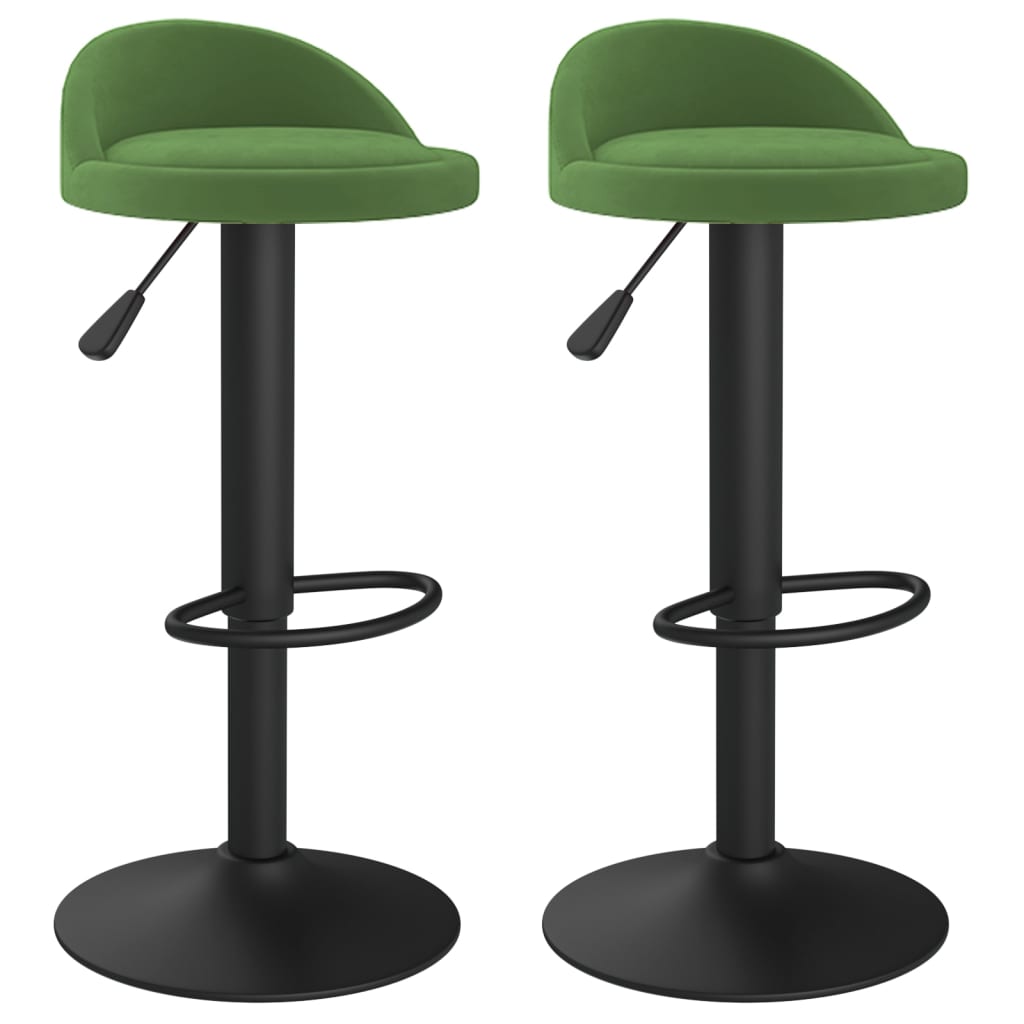 Tabourets de bar lot de 2 vert foncé velours