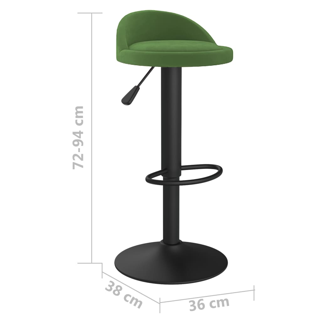 Tabourets de bar lot de 2 vert foncé velours