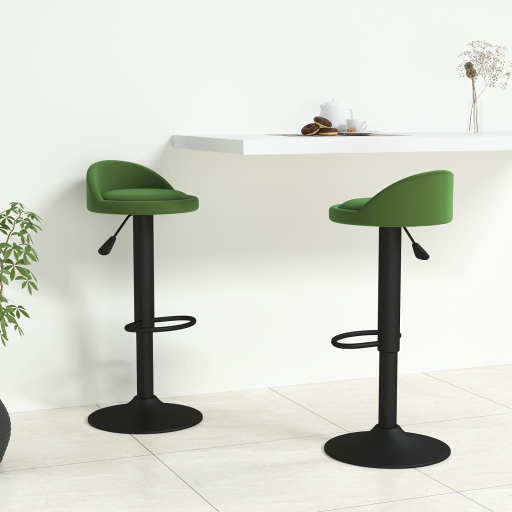 Tabourets de bar lot de 2 vert foncé velours