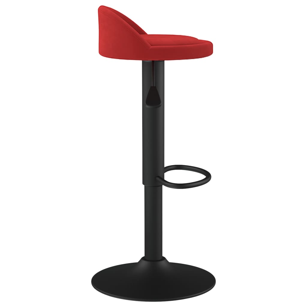 Tabourets de bar lot de 2 rouge bordeaux velours