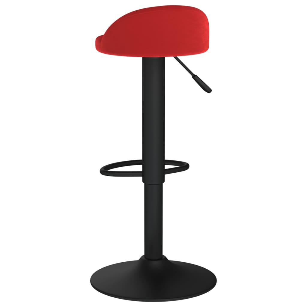 Tabourets de bar lot de 2 rouge bordeaux velours