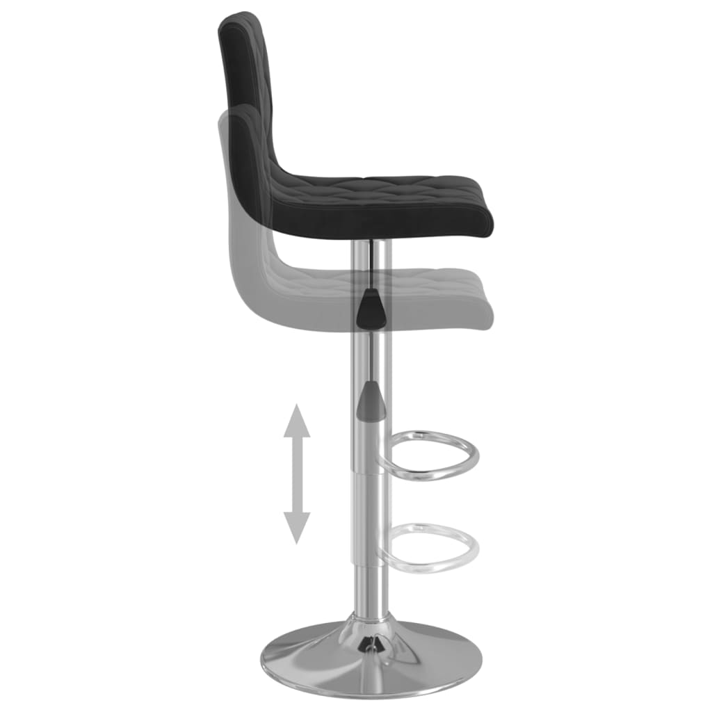 Tabourets de bar lot de 2 noir velours