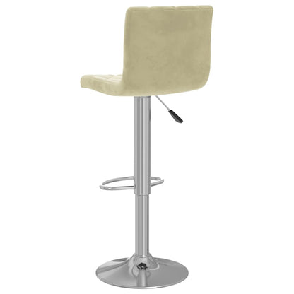 Tabourets de bar lot de 2 crème velours