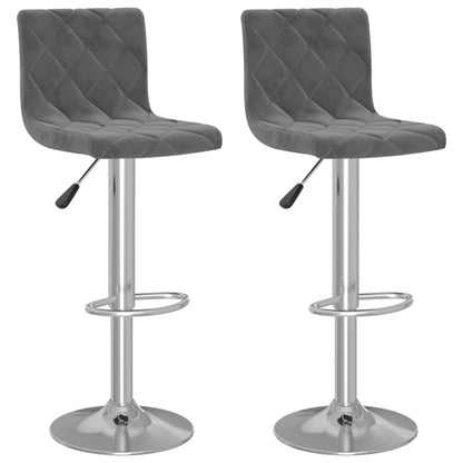 Tabourets de bar lot de 2 gris foncé velours