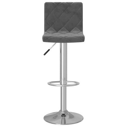 Tabourets de bar lot de 2 gris foncé velours