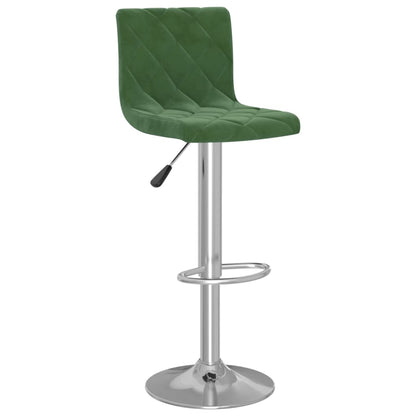 Tabourets de bar lot de 2 vert foncé velours