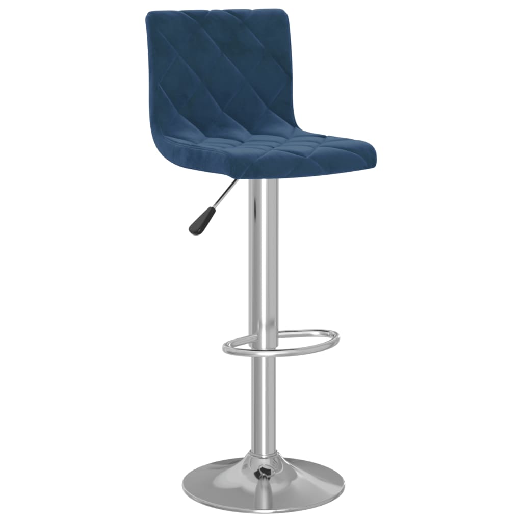 Tabourets de bar lot de 2 bleu velours