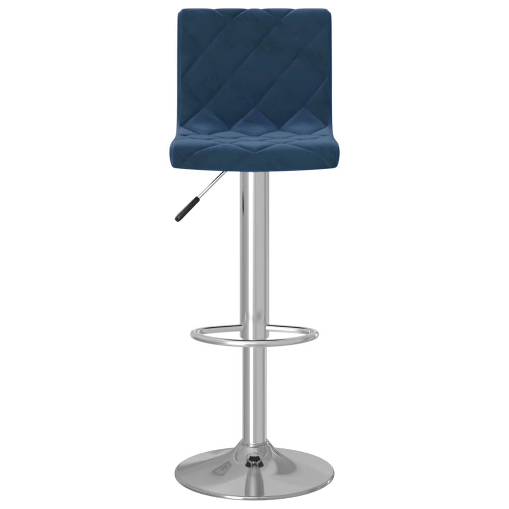 Tabourets de bar lot de 2 bleu velours