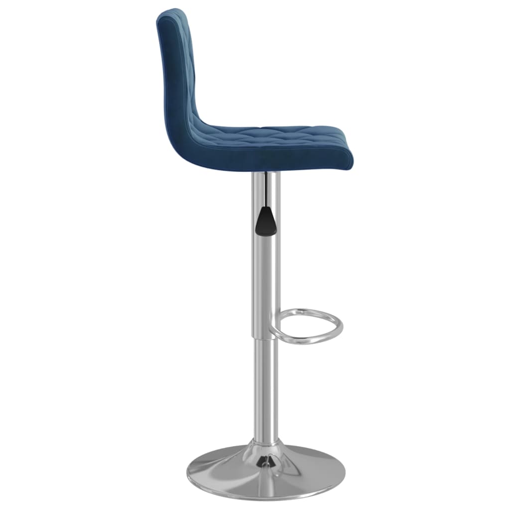 Tabourets de bar lot de 2 bleu velours