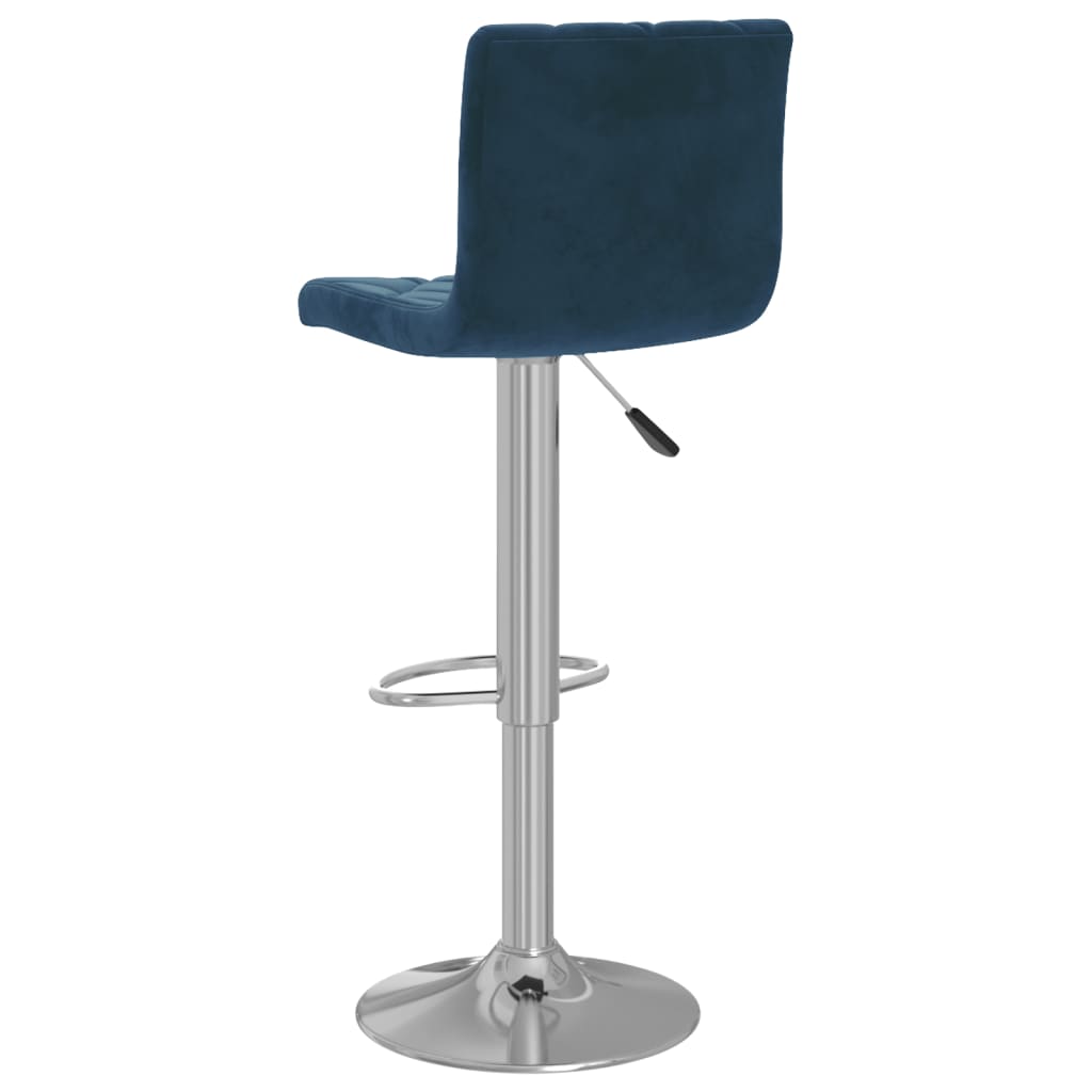 Tabourets de bar lot de 2 bleu velours