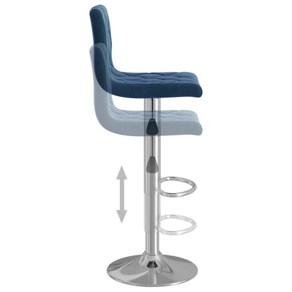 Tabourets de bar lot de 2 bleu velours