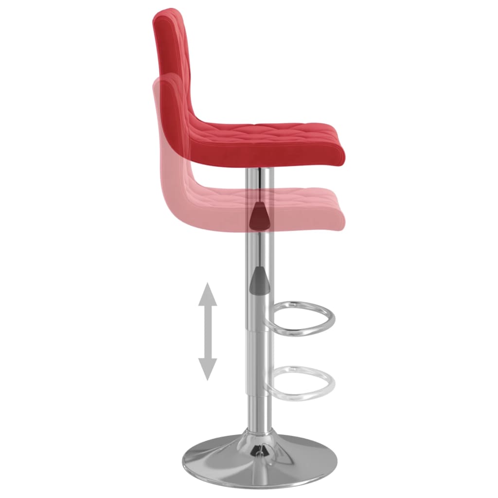 Tabourets de bar lot de 2 rouge bordeaux velours