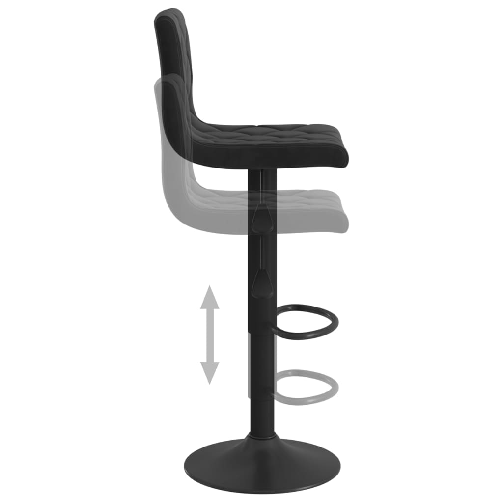 Tabourets de bar lot de 2 Noir Velours