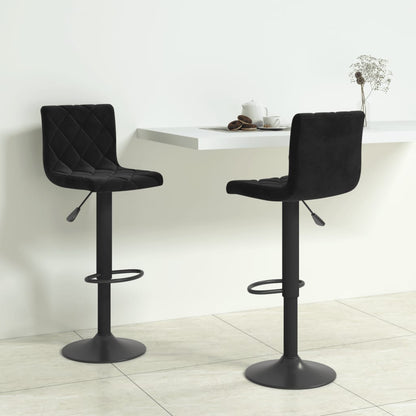 Tabourets de bar lot de 2 Noir Velours