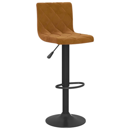 Tabourets de bar lot de 2 marron velours