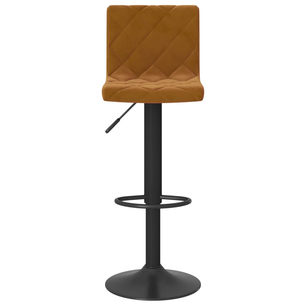 Tabourets de bar lot de 2 marron velours