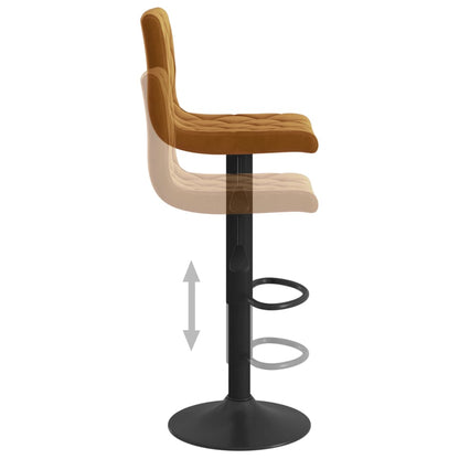 Tabourets de bar lot de 2 marron velours