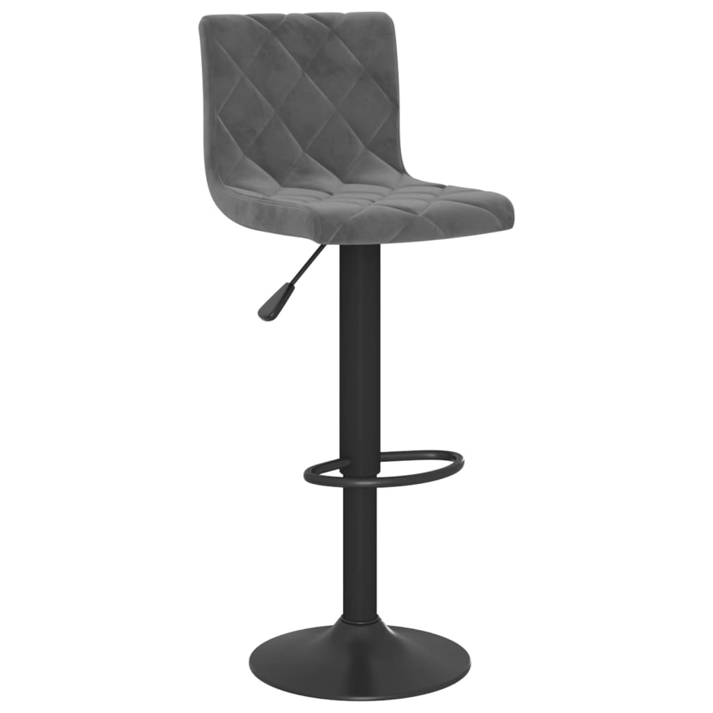 vidaXL Tabourets de bar lot de 2 gris foncé velours